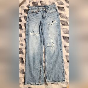 Aeropostale Light Blue Distressed Straight Leg Jeans Girl
